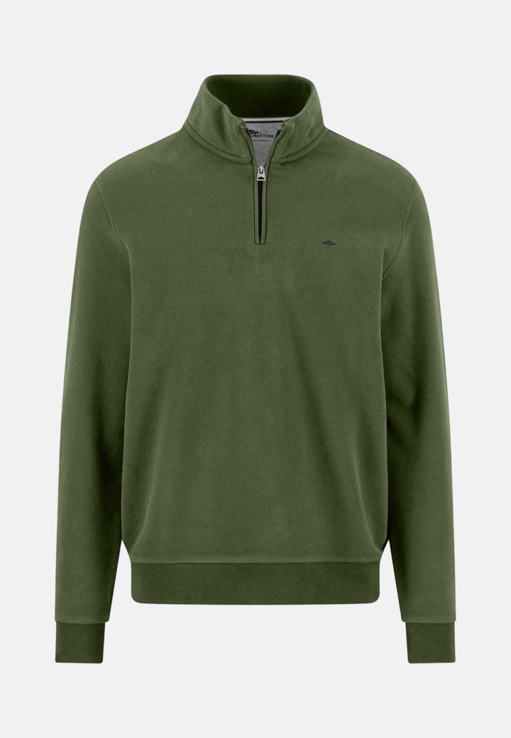 Fynch-Hatton Essential 1/4 Zip Sweatshirt Moss 16141351-748-M