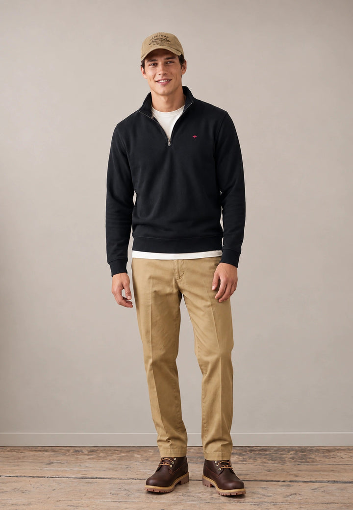 Fynch-Hatton Essential 1/4 Zip Sweatshirt Navy 16141351-685-S