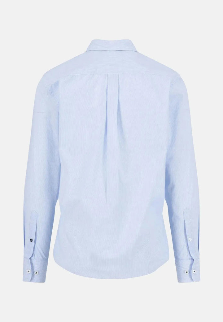 Fynch - Hatton Essential Bengal Stripe Kent Collar Shirt Soft Blue - 15146283-615-S - fynch - hatton.co.uk