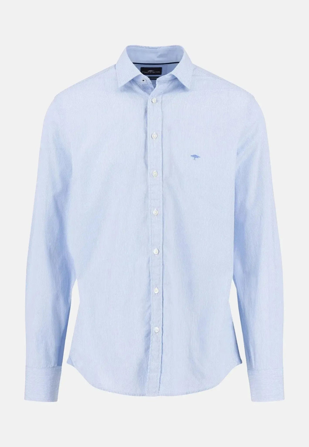 Fynch - Hatton Essential Bengal Stripe Kent Collar Shirt Soft Blue - 15146283-615-S - fynch - hatton.co.uk