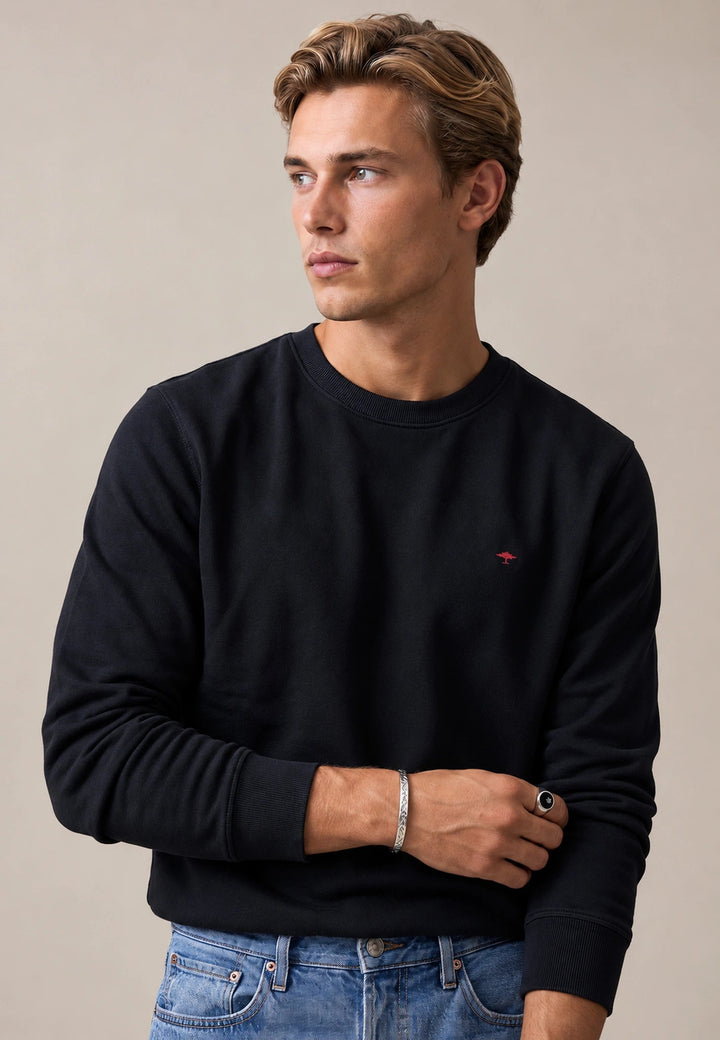 Fynch-Hatton Essential Crewneck Sweatshirt Navy 16141350-685-M