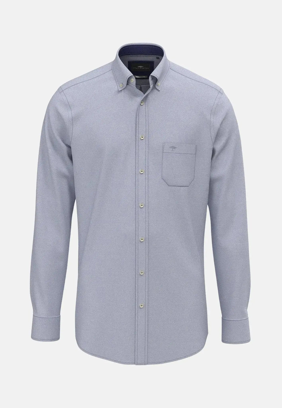 Fynch - Hatton Essential Flannel Button Down Shirt Crystal Blue - 15108280-604-S - fynch - hatton.co.uk