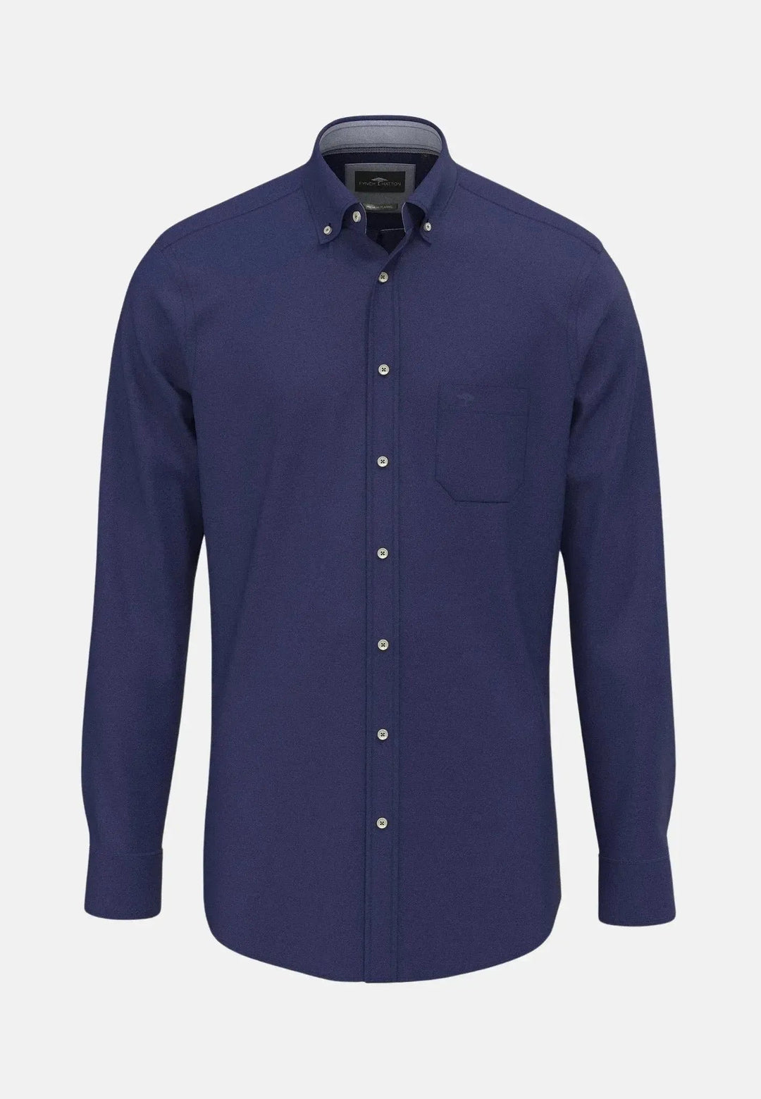 Fynch - Hatton Essential Flannel Button Down Shirt Navy - 15108280-685-S - fynch - hatton.co.uk