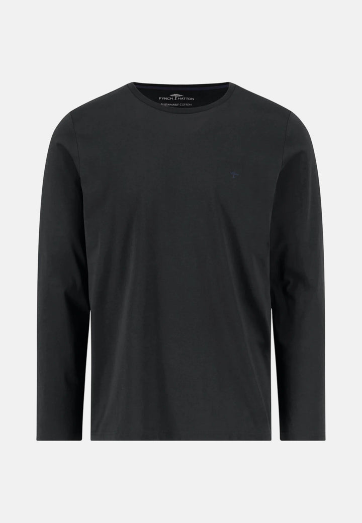 Fynch-Hatton Essential Long Sleeve T-Shirt Black 16141510-999-S