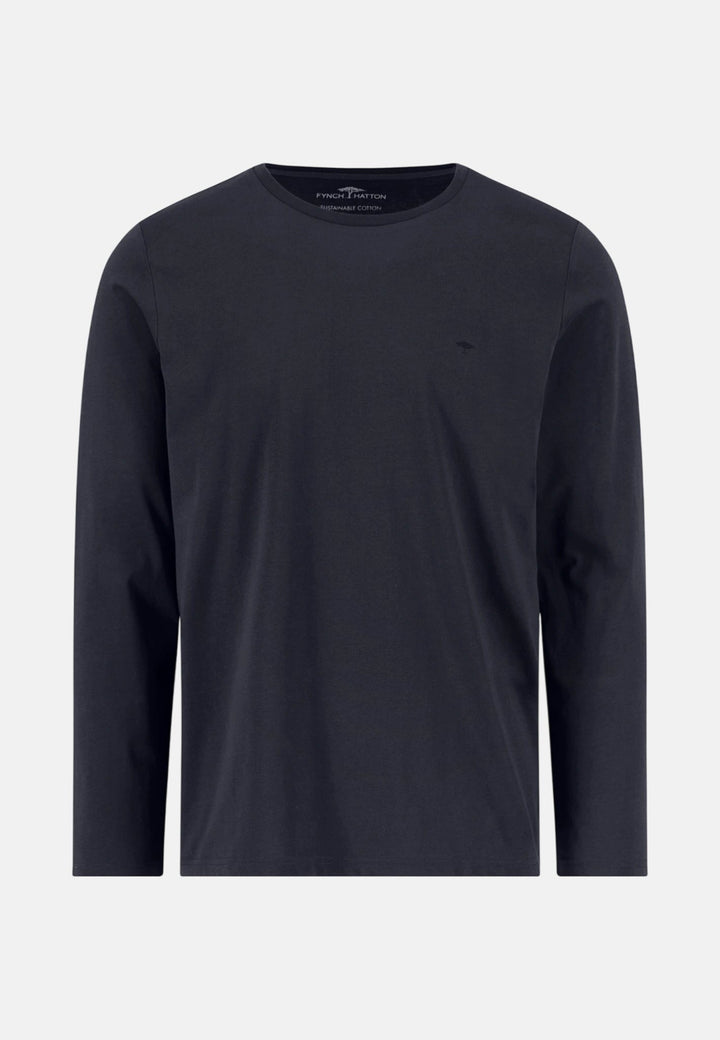 Fynch-Hatton Essential Long Sleeve T-Shirt Navy 16141510-685-S