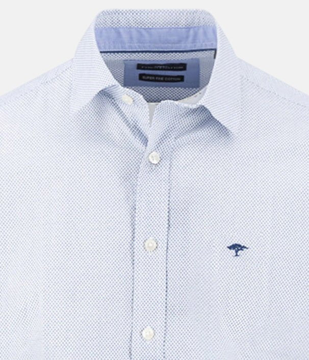 Fynch - Hatton Essential Premium Print Kent Collar Shirt Harbour Blue 16135153-654-M
