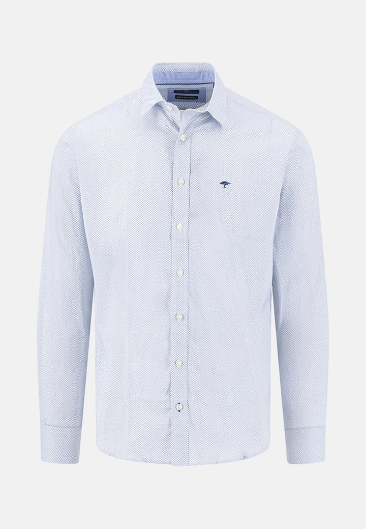Fynch - Hatton Essential Premium Print Kent Collar Shirt Harbour Blue 16135153-654-M
