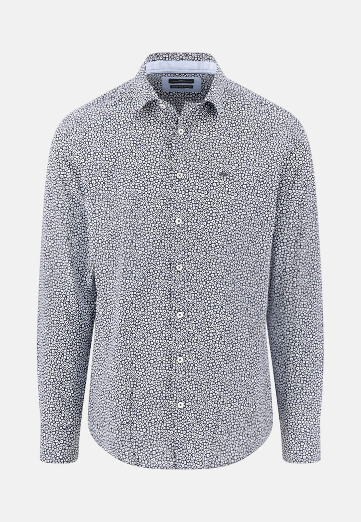 Fynch - Hatton Essential Premium Print Kent Collar Shirt Navy 16135133-685-M