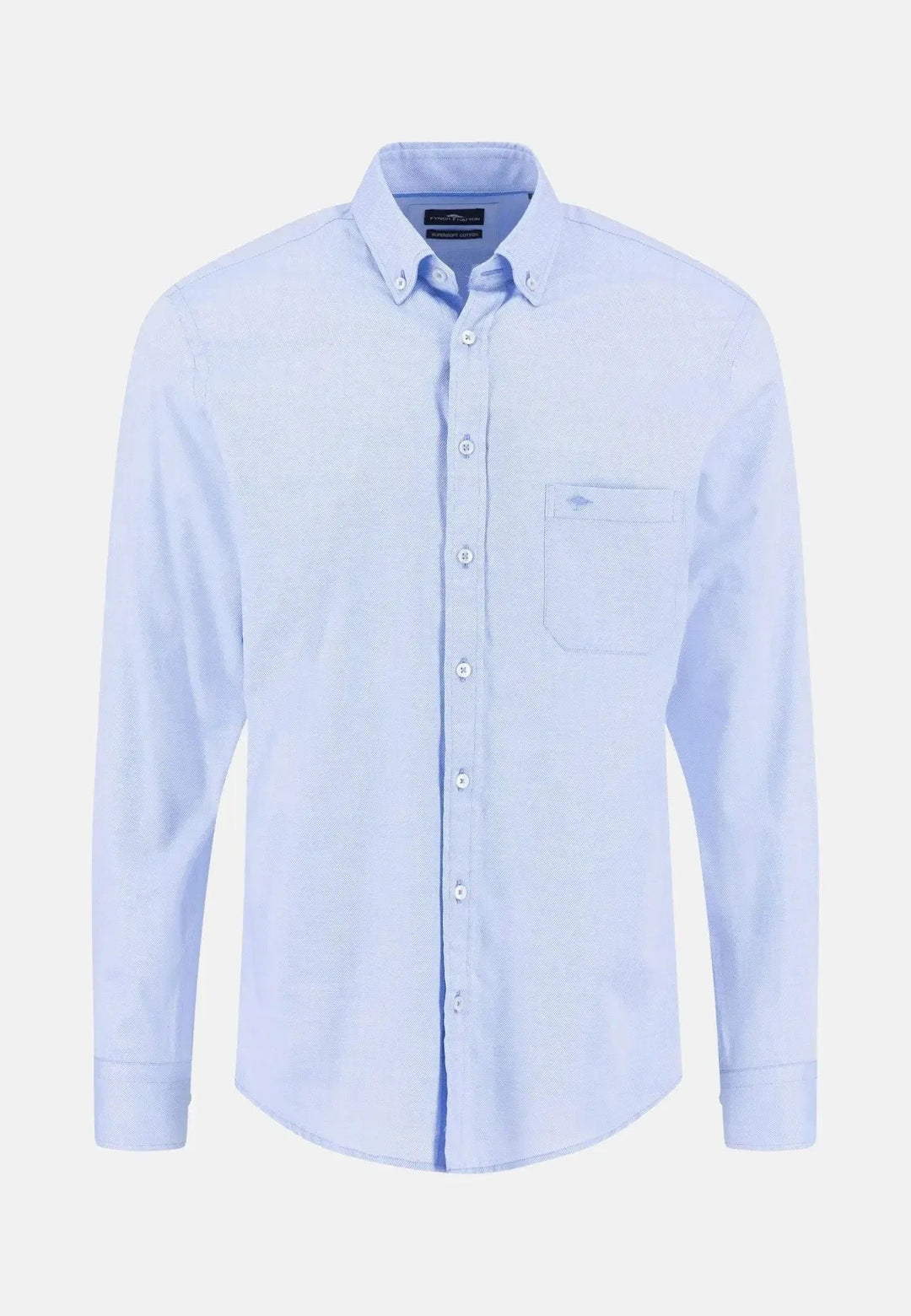 Fynch - Hatton Essential Textured Dobby Shirt Crystal Blue - 15085000-604-S - fynch - hatton.co.uk