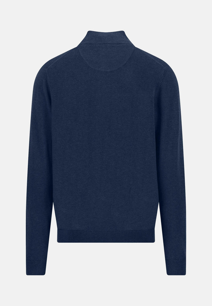 Fynch-Hatton Fine Knit Air Cotton 1/4 Zip Sweater Ink Blue 1607316-661-M