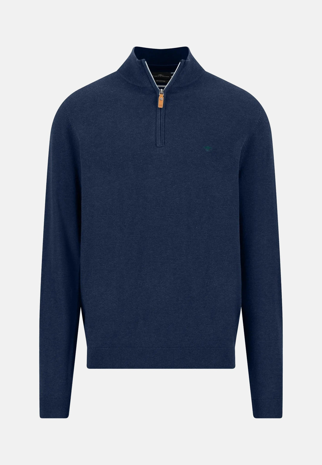 Fynch-Hatton Fine Knit Air Cotton 1/4 Zip Sweater Ink Blue 1607316-661-M