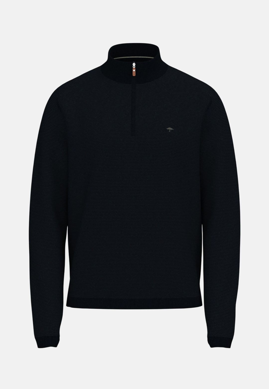 Fynch - Hatton Fine Knit Air Cotton 1/4 Zip Sweater Navy - 1602316-690-M - fynch - hatton.co.uk