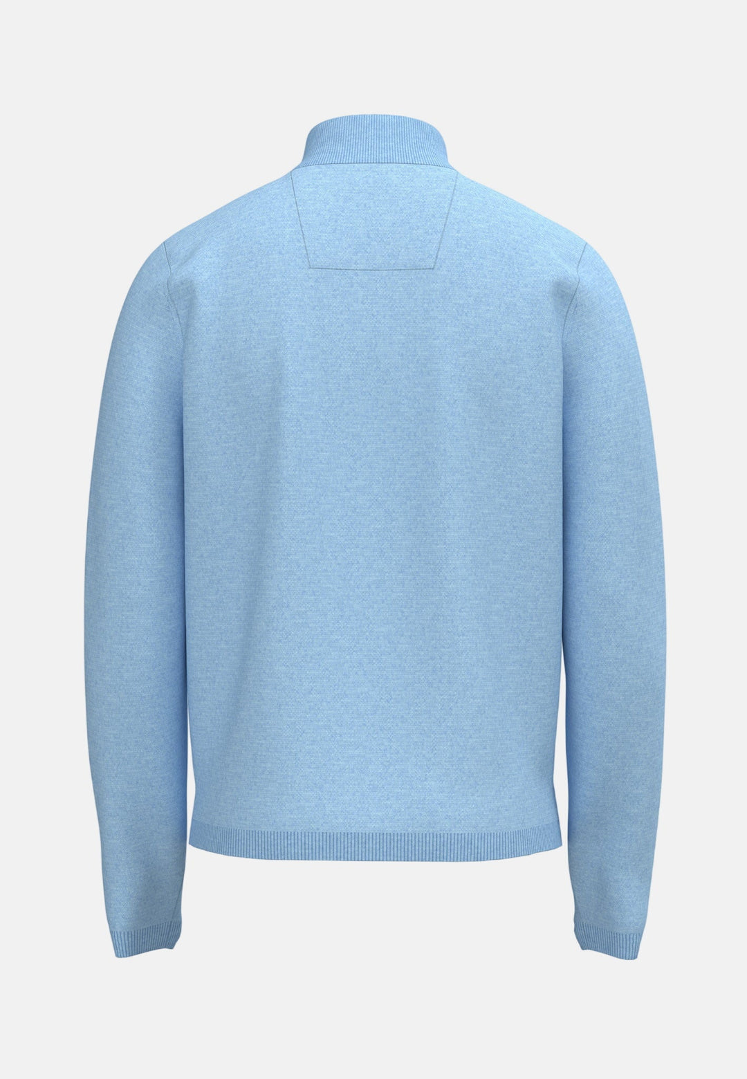 Fynch - Hatton Fine Knit Air Cotton 1/4 Zip Sweater New Breeze - 1602316-653-M - fynch - hatton.co.uk