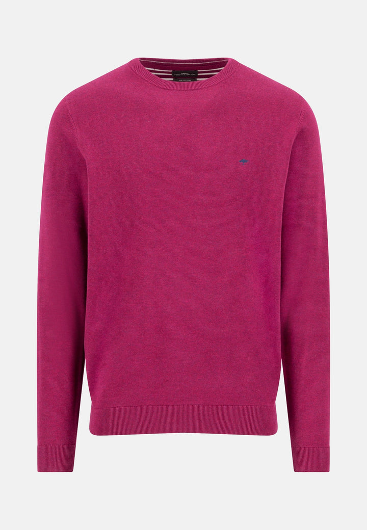 Fynch-Hatton Fine Knit Air Cotton Crewneck Sweater Grape 1607314-416-M