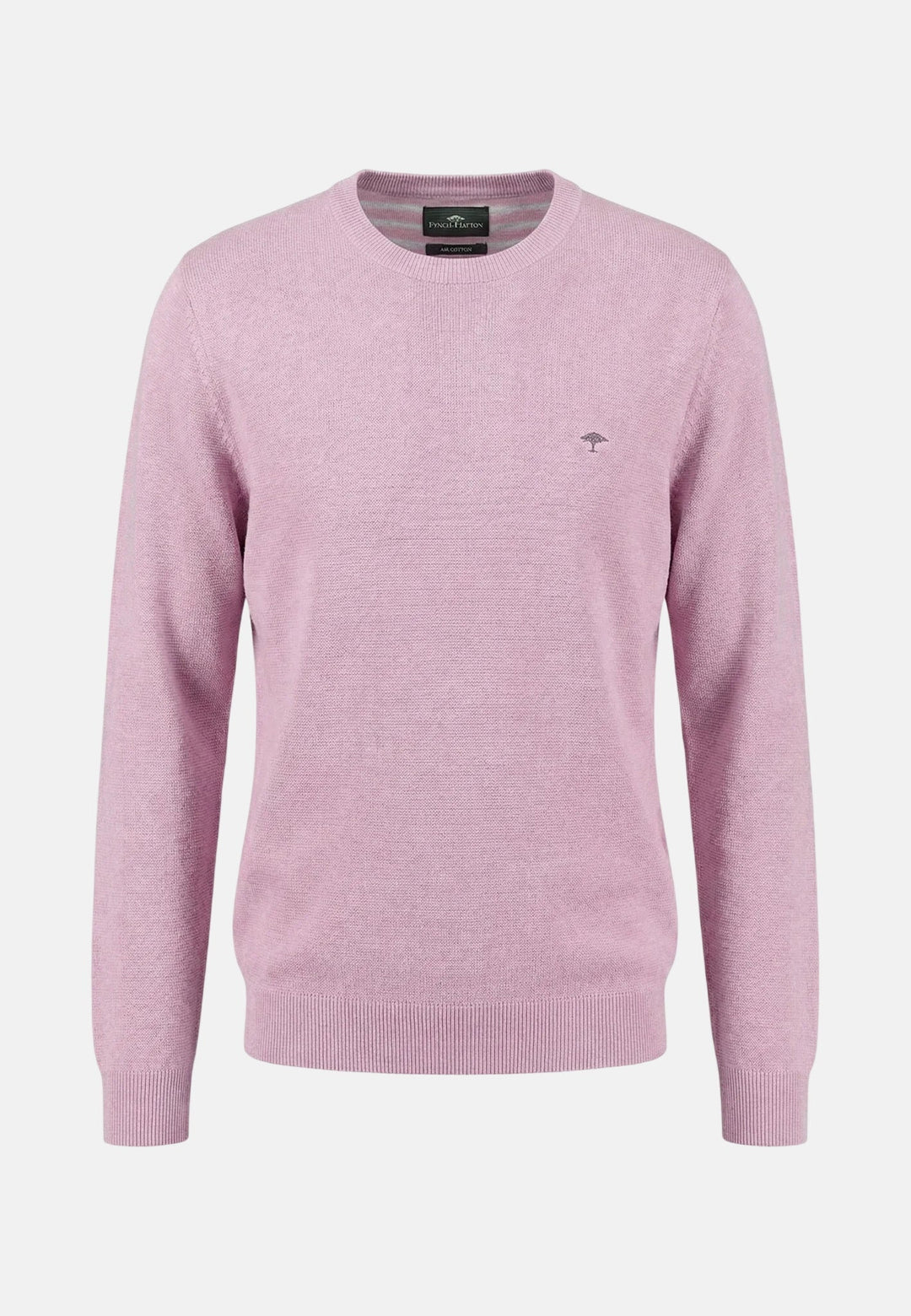 Fynch - Hatton Fine Knit Air Cotton Crewneck Sweater Magnolia - 1602314-464-M - fynch - hatton.co.uk
