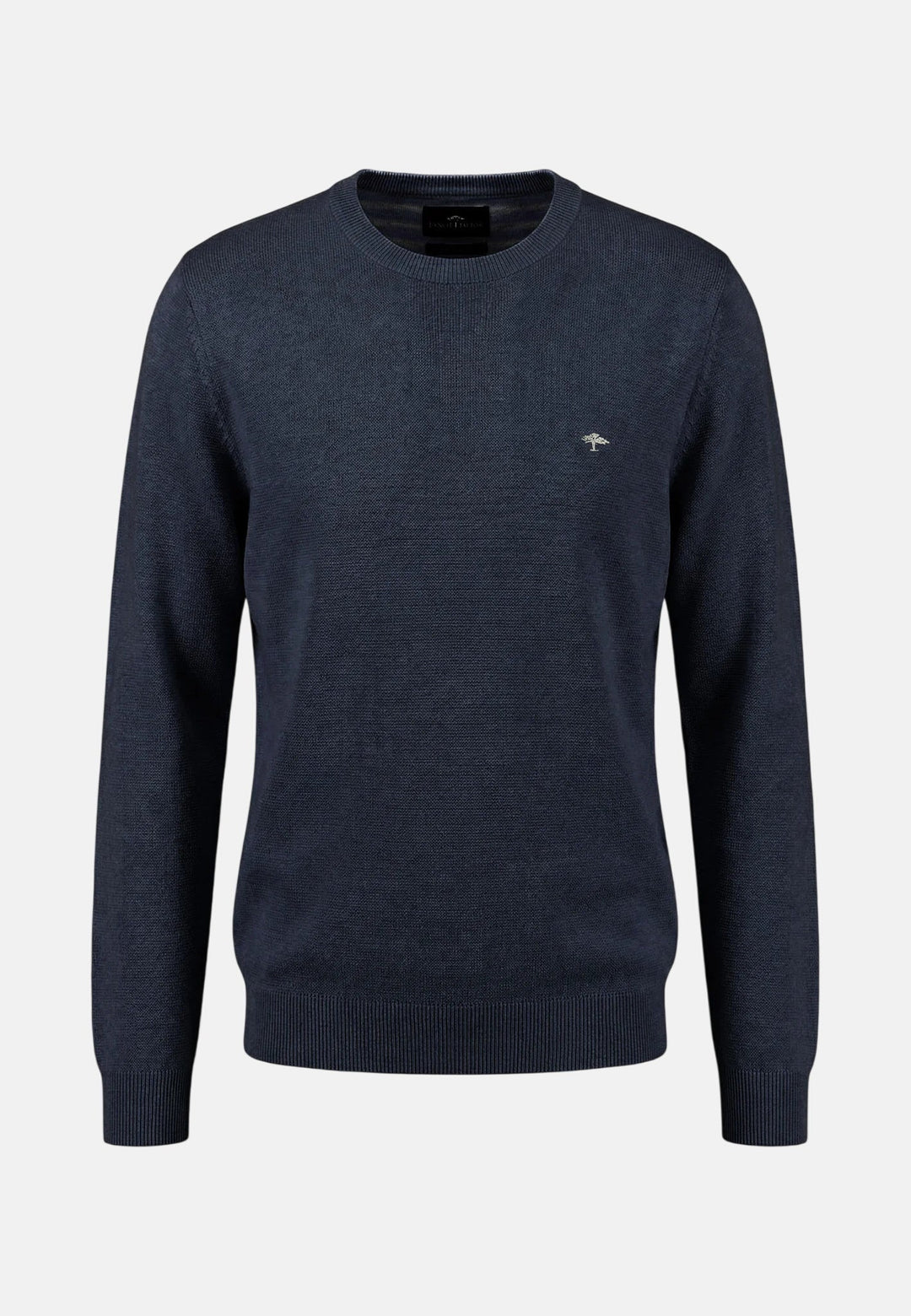 Fynch - Hatton Fine Knit Air Cotton Crewneck Sweater Navy - 1602314-690-M - fynch - hatton.co.uk