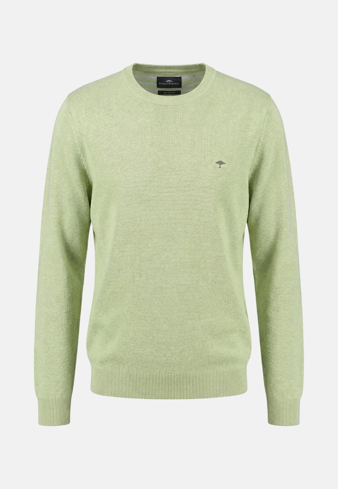 Fynch - Hatton Fine Knit Air Cotton Crewneck Sweater Pear - 1602314-739-M - fynch - hatton.co.uk