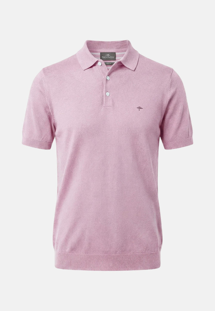 Fynch - Hatton Fine Knit Air Cotton Polo Shirt Magnolia - 1602320-464-M - fynch - hatton.co.uk