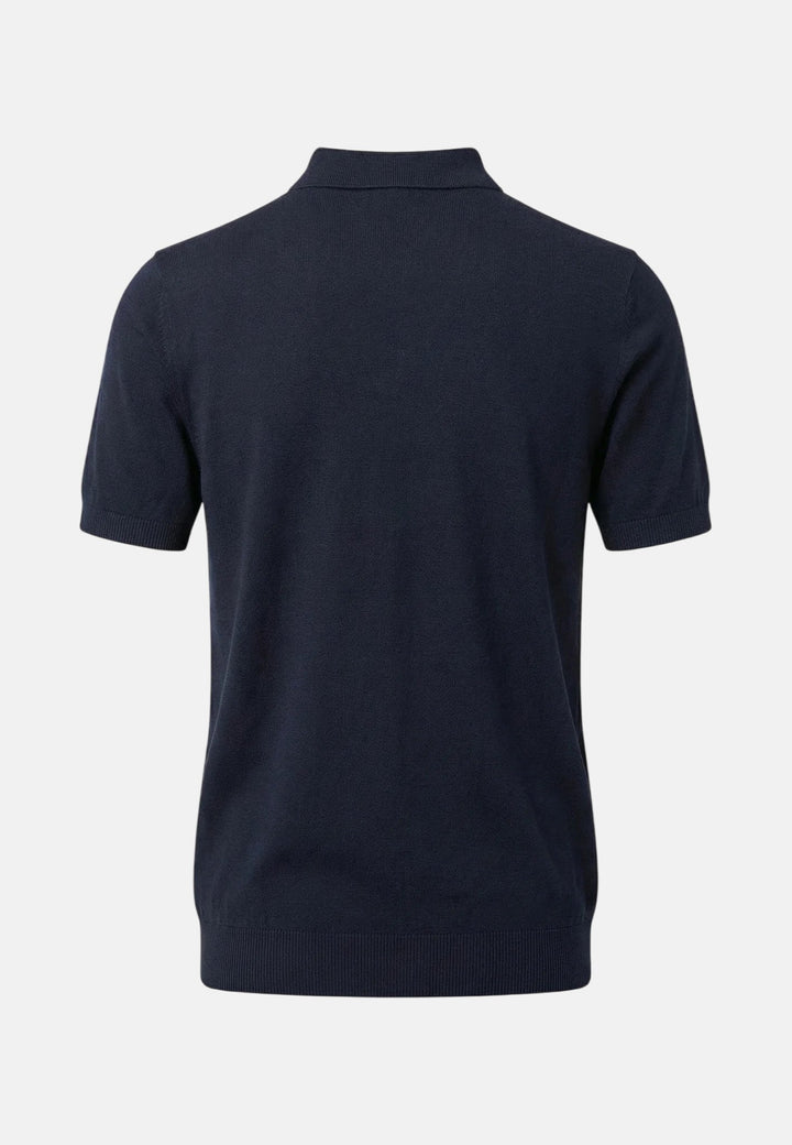 Fynch - Hatton Fine Knit Air Cotton Polo Shirt Navy - 1602320-690-M - fynch - hatton.co.uk