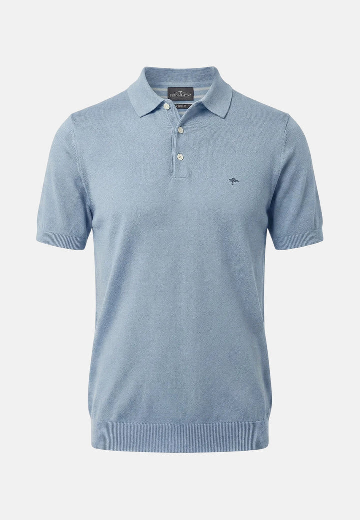Fynch - Hatton Fine Knit Air Cotton Polo Shirt New Breeze - 1602320-653-M - fynch - hatton.co.uk