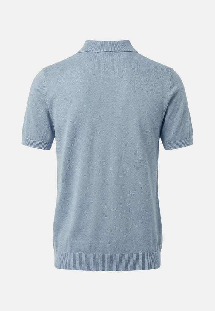 Fynch - Hatton Fine Knit Air Cotton Polo Shirt New Breeze - 1602320-653-M - fynch - hatton.co.uk