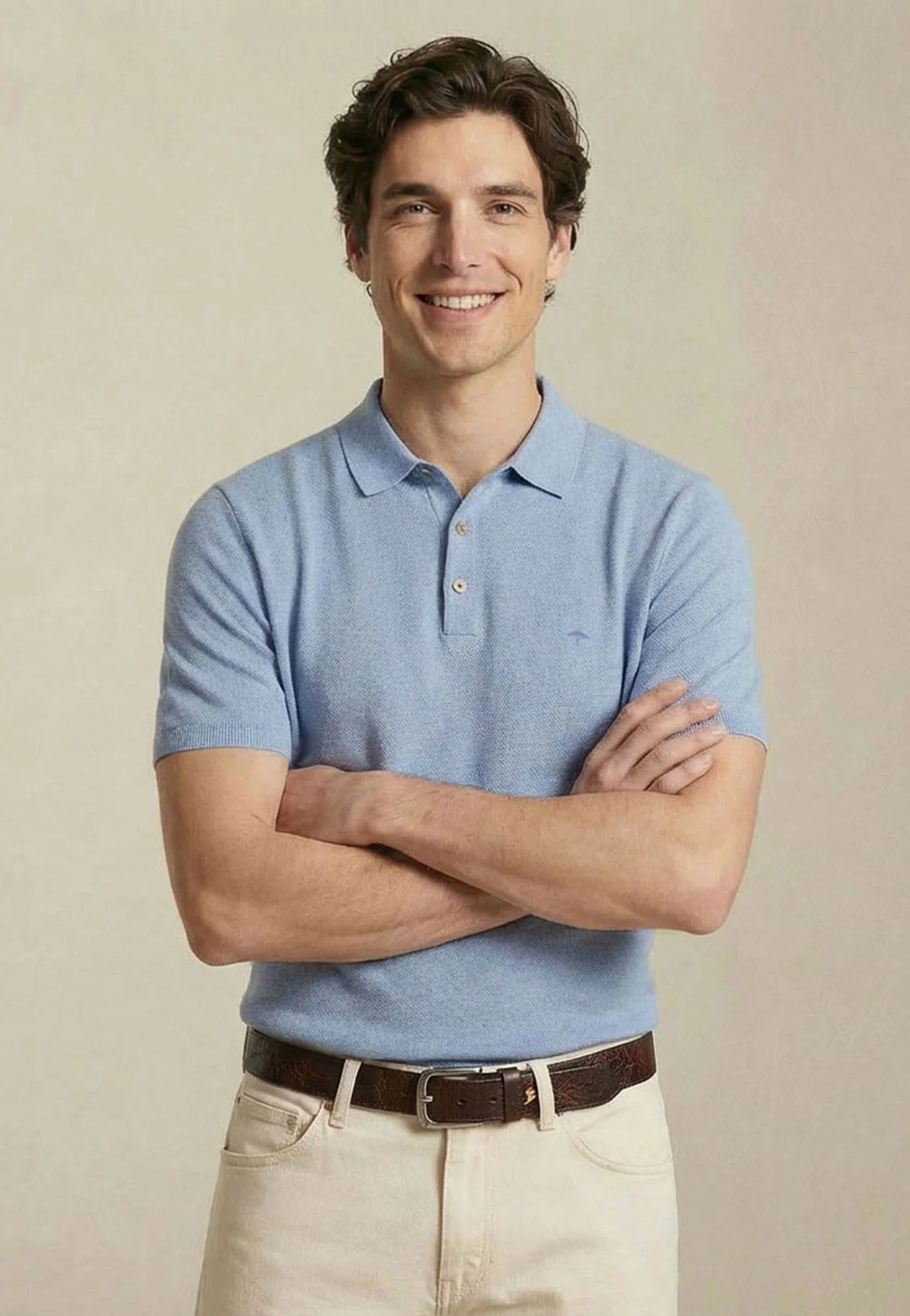 Fynch - Hatton Fine Knit Air Cotton Polo Shirt New Breeze - 1602320-653-M - fynch - hatton.co.uk