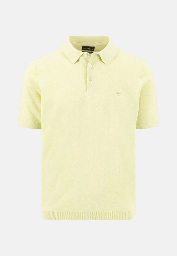 Fynch - Hatton Fine Knit Air Cotton Polo Shirt Pear - 1602320-739-M - fynch - hatton.co.uk