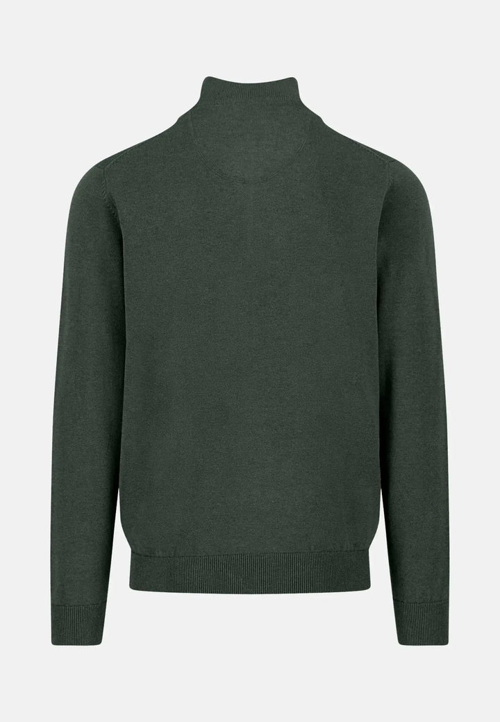 Fynch - Hatton Fine Knit Cotton 1/4 Zip Dark Ivy 1514215-737-S