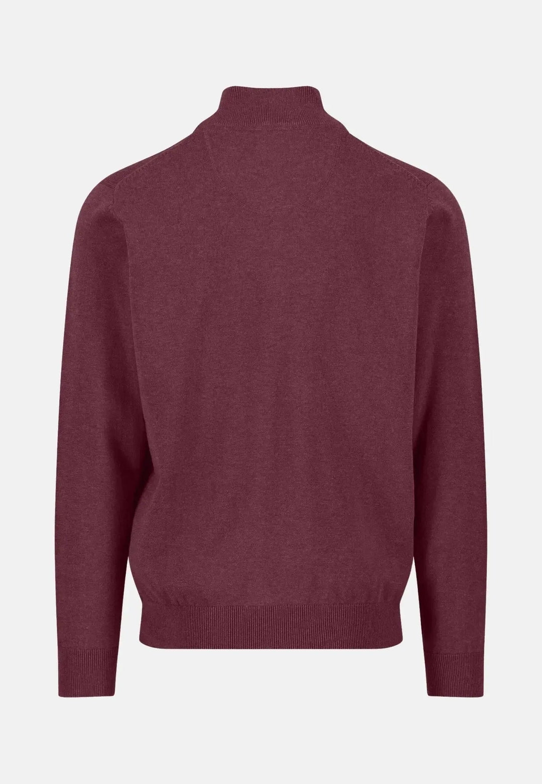 Fynch - Hatton Fine Knit Cotton 1/4 Zip Deep Merlot 1514215-368-S