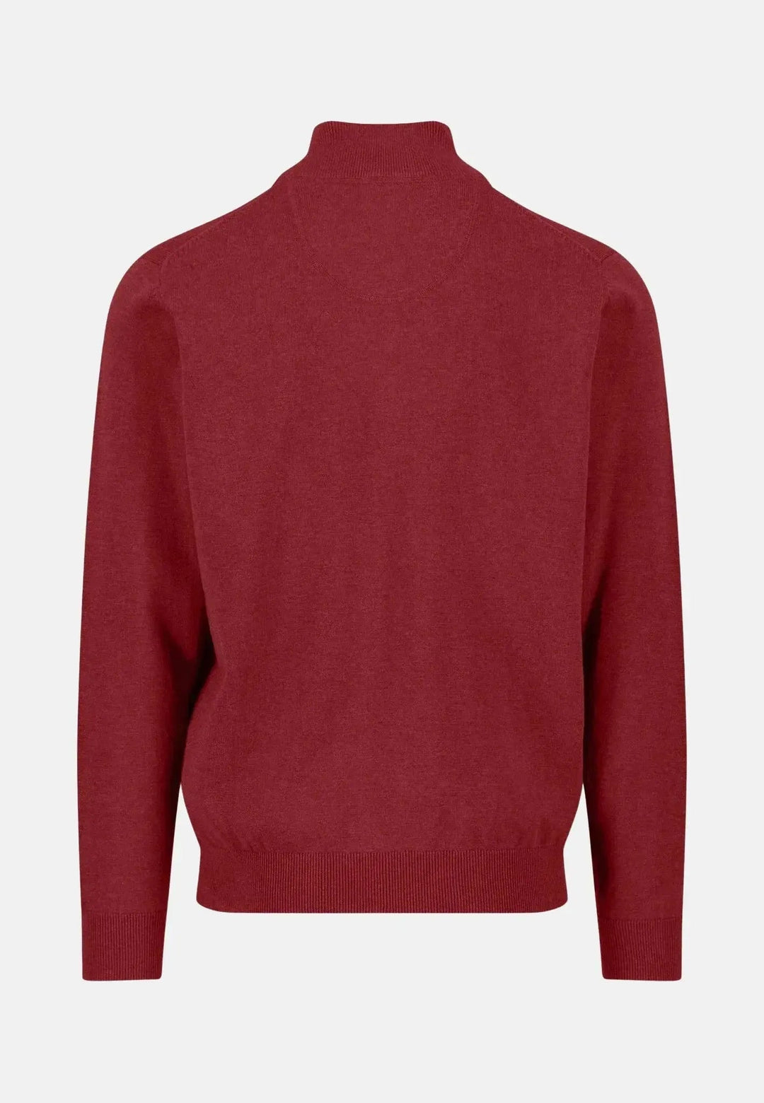 Fine Knit Cotton 1/4 Zip Garnet Red – FYNCH-HATTON, image 2 of 3
