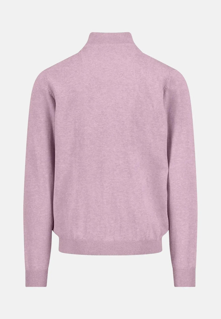 Fynch - Hatton Fine Knit Cotton 1/4 Zip Sweater Magnolia 1613215-464-S