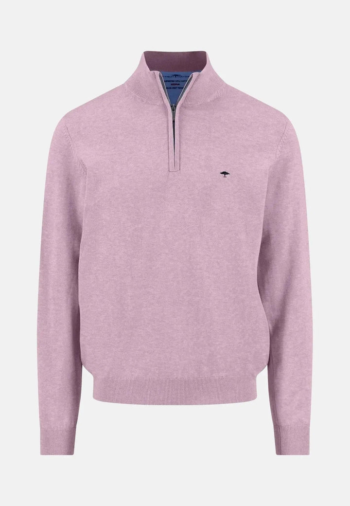 Fynch - Hatton Fine Knit Cotton 1/4 Zip Sweater Magnolia 1613215-464-S