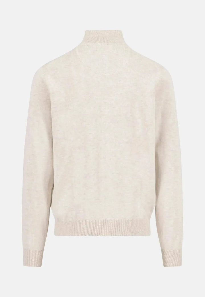 Fynch - Hatton Fine Knit Cotton 1/4 Zip Sweater New Off - White - 1613215-824-S - fynch - hatton.co.uk