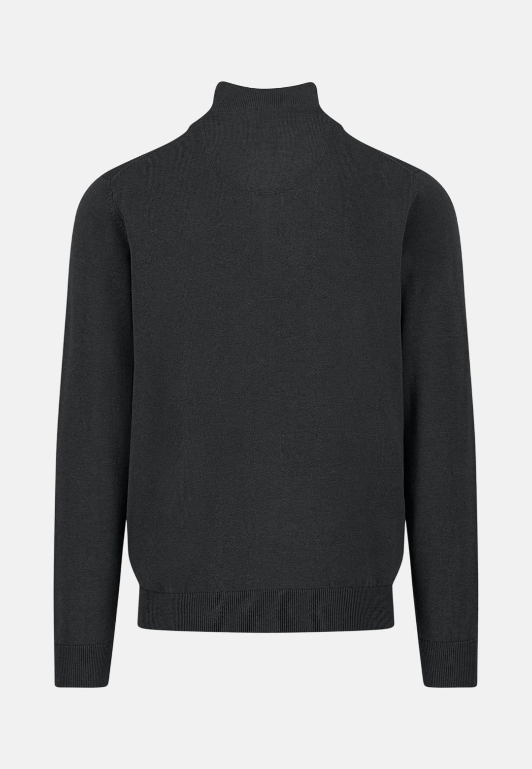 Fynch-Hatton Fine Knit Cotton 1/4 Zip Sweater Black SFPK215-999-3XL