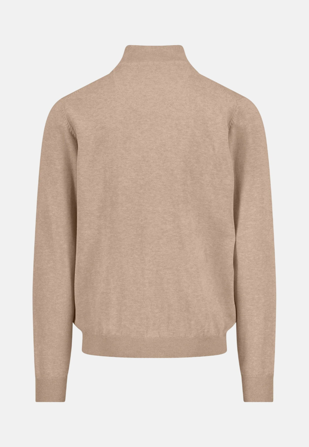 Fynch-Hatton Fine Knit Cotton 1/4 Zip Sweater Taupe SFPK215-864-3XL