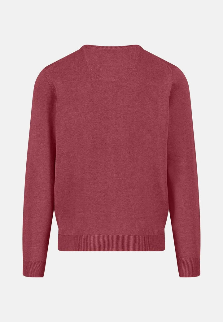 Fynch - Hatton Fine Knit Cotton Crewneck Berry 1514210-415-S