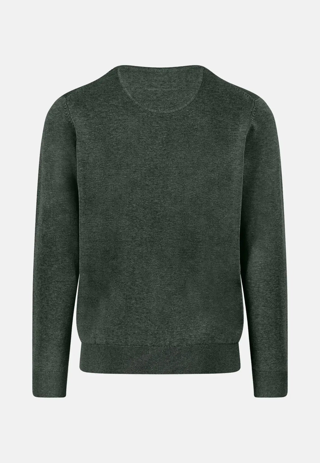 Fynch - Hatton - Fine Knit Cotton Crewneck Dark Ivy - 1514210-737-S