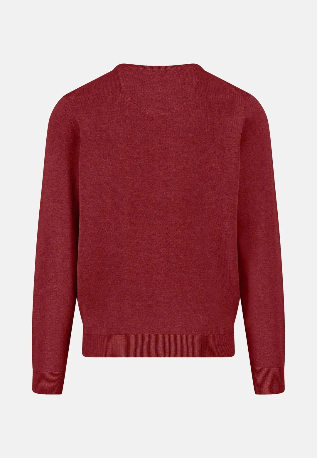 Fynch - Hatton - Fine Knit Cotton Crewneck Garnet Red - 1514210-367-S