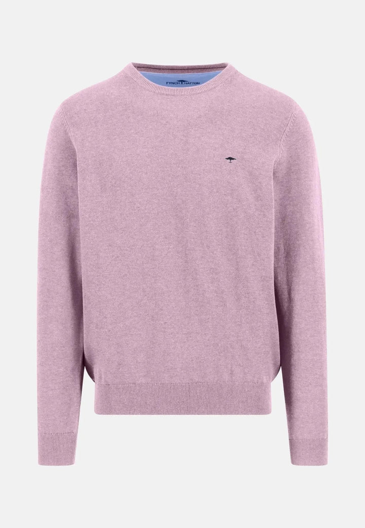 Fynch - Hatton Fine Knit Cotton Crewneck Sweater Magnolia 1613210-464-S