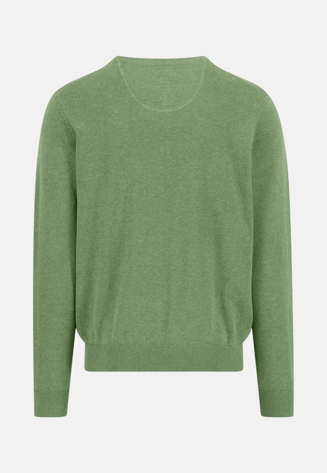 Fynch - Hatton Fine Knit Cotton Crewneck Sweater Avocado - 1613210-740-M - fynch - hatton.co.uk
