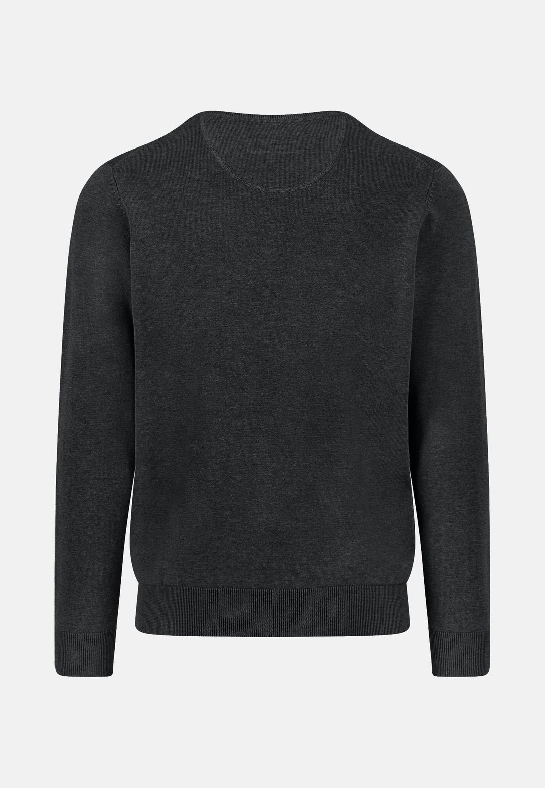 Fynch-Hatton Fine Knit Cotton Crewneck Sweater Black SFPK210-999-3XL