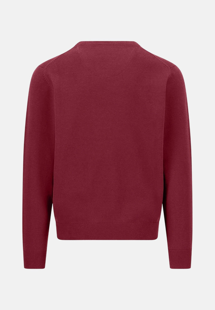 Fynch-Hatton Fine Knit Cotton Crewneck Sweater Brick 1614210-346-M