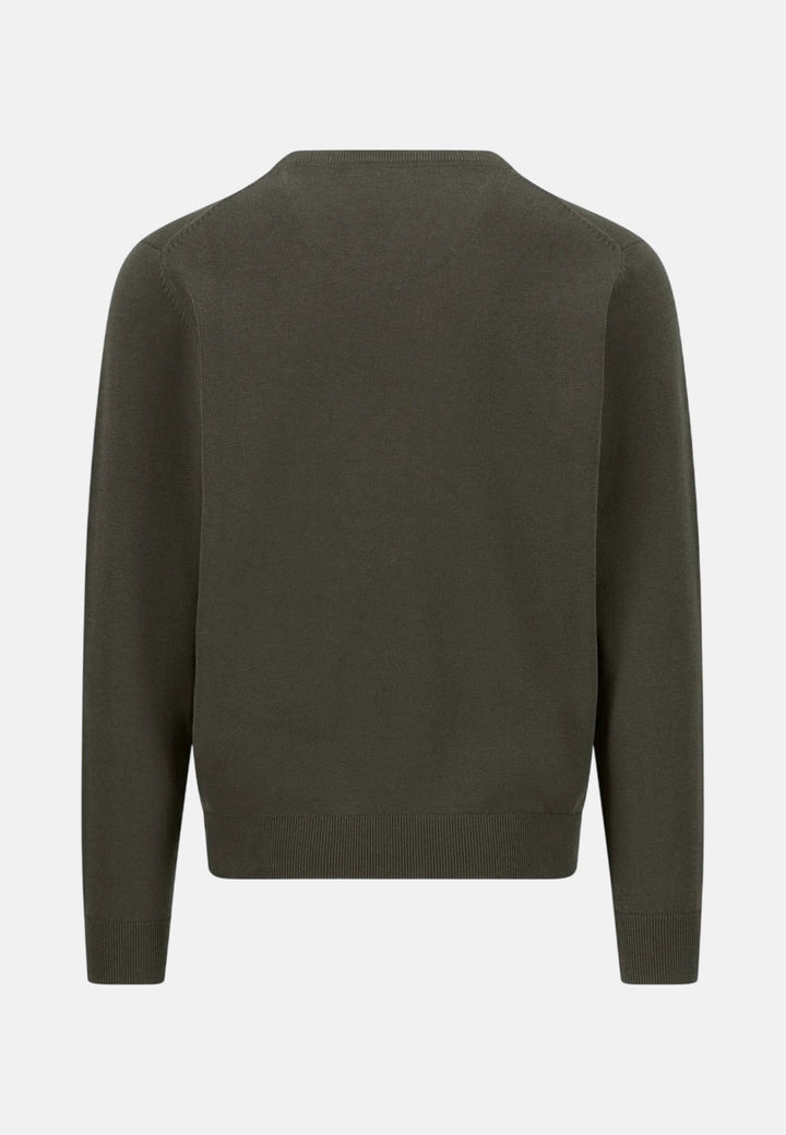 Fynch-Hatton Fine Knit Cotton Crewneck Sweater Cypress 1614210-749-M