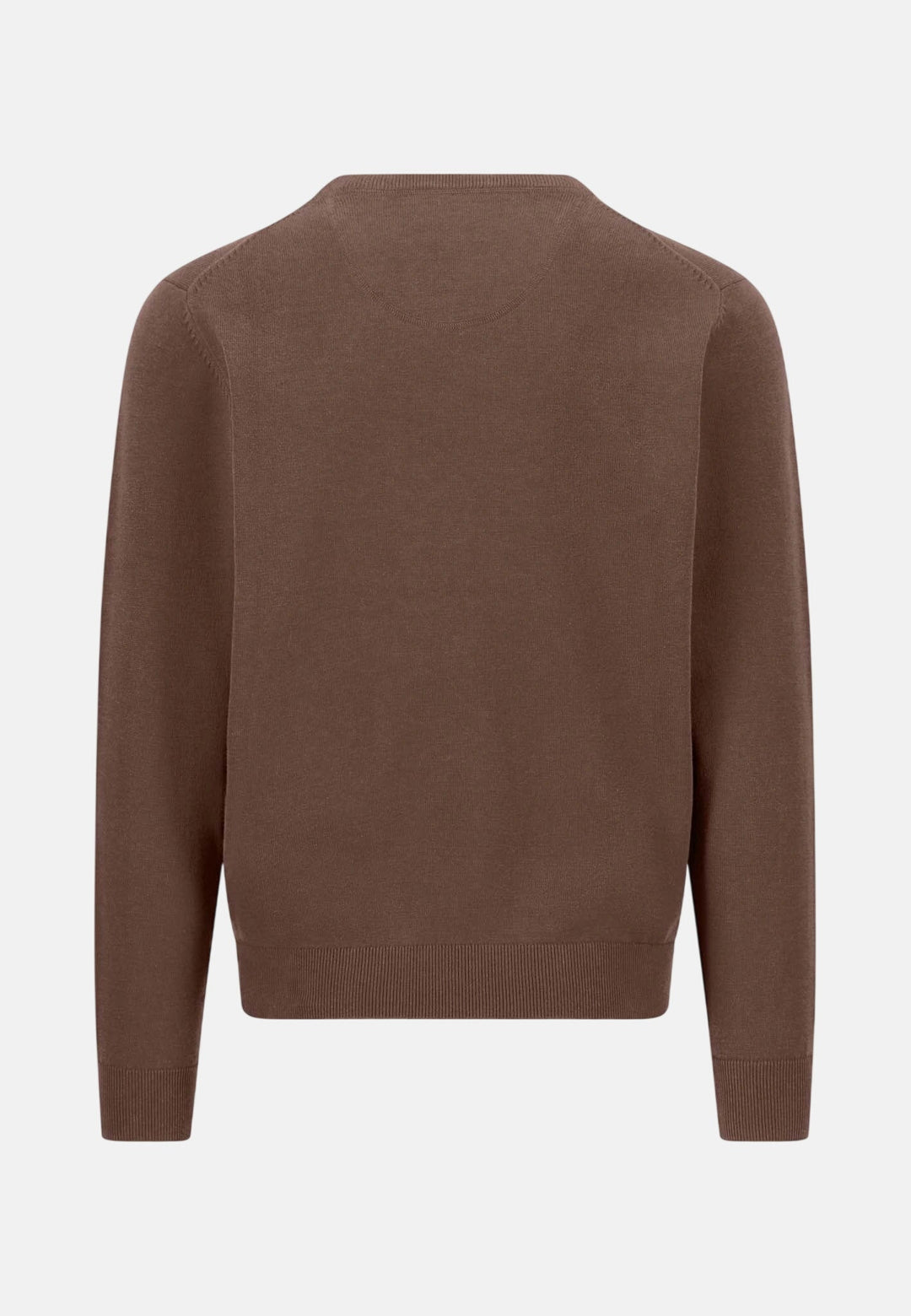 Fynch-Hatton Fine Knit Cotton Crewneck Sweater Dark Chocolate 1614210-861-M