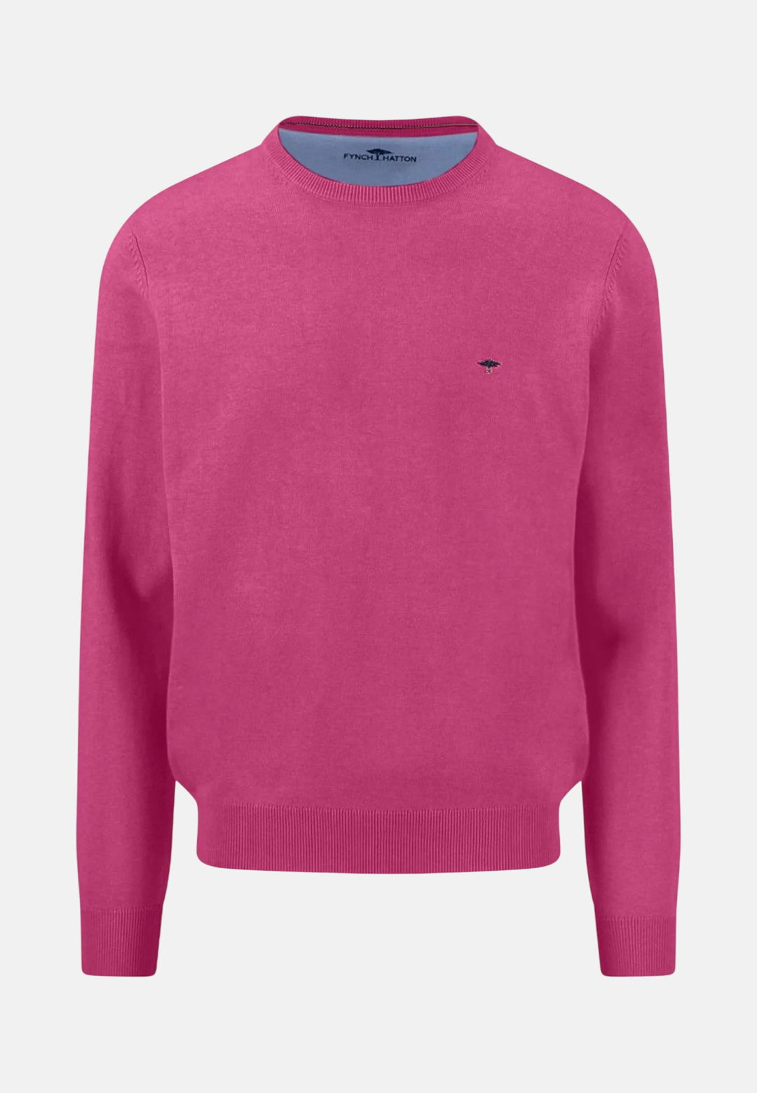 Fynch - Hatton Fine Knit Cotton Crewneck Sweater Malaga - 1613210-456-M - fynch - hatton.co.uk