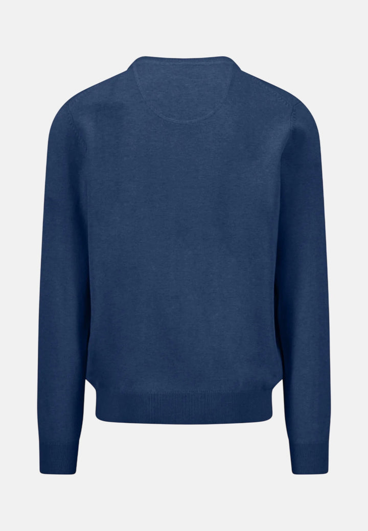 Fynch - Hatton Fine Knit Cotton Crewneck Sweater Midnight - 1613210-672-M - fynch - hatton.co.uk