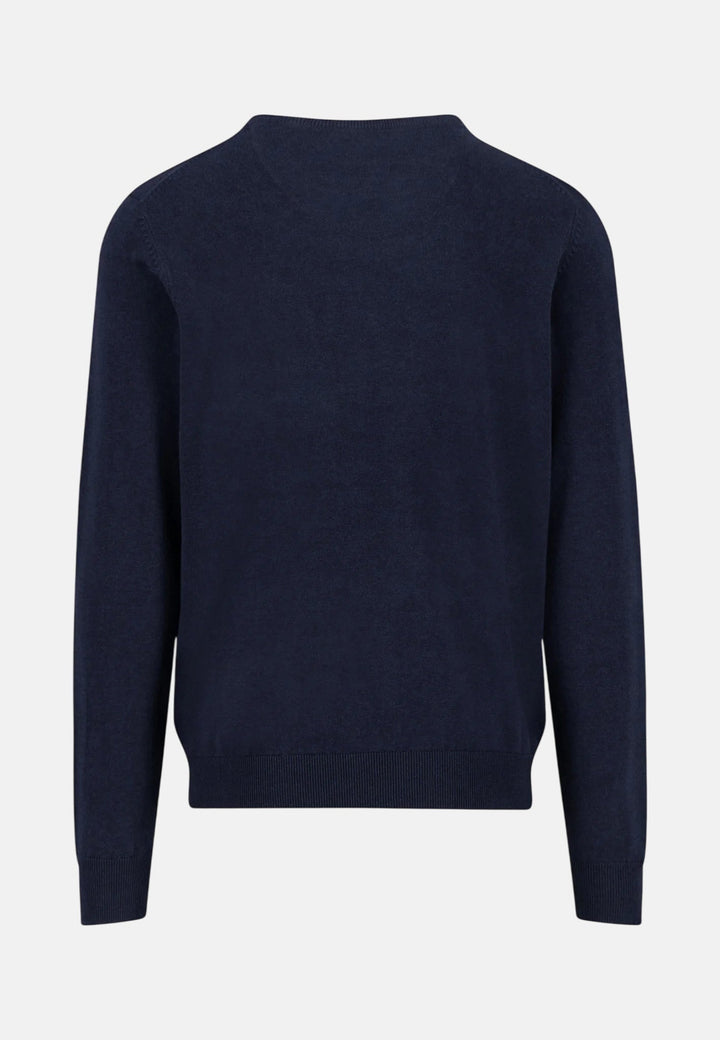 Fynch-Hatton Fine Knit Cotton Crewneck Sweater Navy SFPK210-690-S