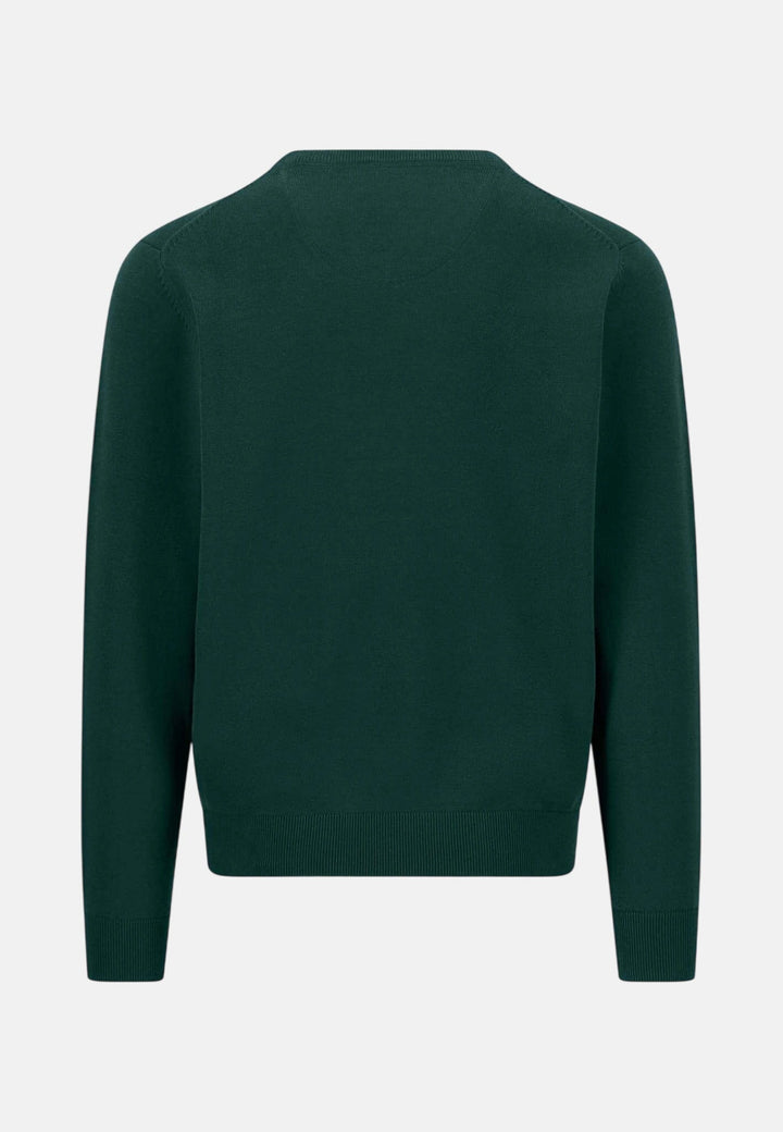 Fynch-Hatton Fine Knit Cotton Crewneck Sweater Teal 1614210-673-S