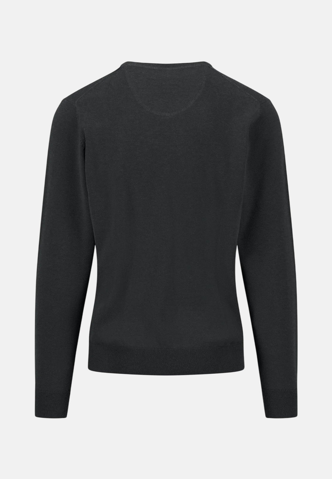 Fynch-Hatton Fine Knit Cotton V-Neck Sweater Black 1614211-999-M