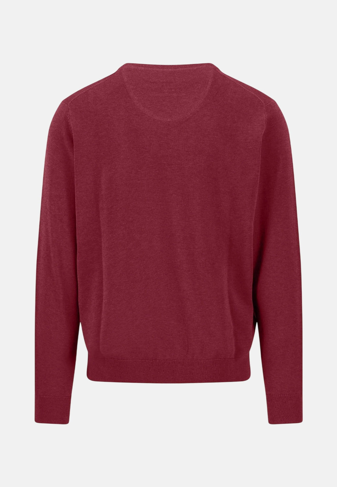 Fynch-Hatton Fine Knit Cotton V-Neck Sweater Brick 1614211-346-S